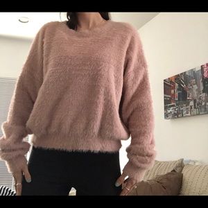 Pink fuzzy sweater